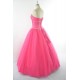 dlouhé sytě růžové plesové šaty s tylovou sukní Silva S-M