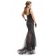 černé krajkové plesové šaty úplé s tylovou sukní Grace S-M