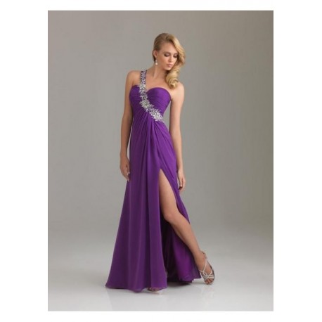 luxusní tmavě fialové plesové společenské šaty Joly XS-M