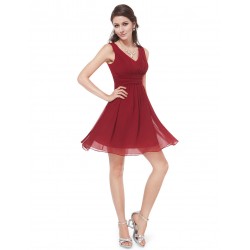 krátké bordó červené vínové společenské šaty Tina XL