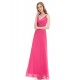 jednoduché sytě růžové dlouhé společenské šaty Petra S