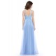 světle modré dlouhé společenské šaty na ramínka Anastasia L