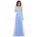 světle modré dlouhé společenské šaty na ramínka Anastasia