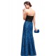 dlouhé modro-černé společenské šaty na ples Karin XS