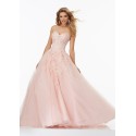 světle růžové maturitní plesové šaty krajkové Adele XS-S