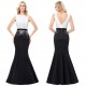 luxusní upnuté černo-bílé plesové šaty Fatimaya S-M