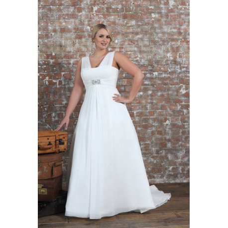 bílé jednoduché antické svatebení šaty Vivian XXL-XXXL