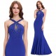dlouhé upnuté modré společenské šaty Alicia M-L