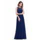 krajkované dlouhé modré plesové společenské šaty Devona L