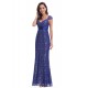 luxusní dlouhé tmavě modré plesové šaty pro matku nevěsty XL-XXL