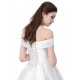 bílé klasické saténové svatební šaty se spadlými ramínky Veronica S-M