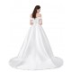 bílé klasické saténové svatební šaty se spadlými ramínky Veronica S-M