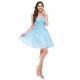 krátké světle modré společenské šaty do tanečních Wanda XS-S