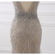 luxusní plesové šedivé šaty na maturitní ples Evita S - model 2018