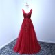 červené vínové plesové šaty na maturitní ples Andromeda XS