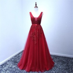 červené vínové plesové šaty na maturitní ples Andromeda XS