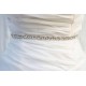 jednoduchý štrasový svatební pásek, štrasová ozdoba na svatební šaty - barva off white