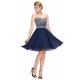 krátké plesové tmavě modré šaty Tina XS-S