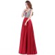luxusní červené plesové šaty saténové Vinona XS