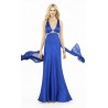 Modré dlouhé společenské šaty na míru