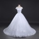 krémové svatební šaty princeznovské s extra bohatou sukní a vlečkou XS-S