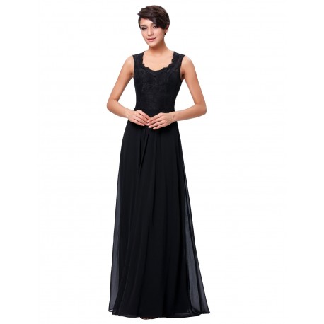 dlouhé černé společenské šaty pro svatební matky XXL