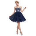 krátké tmavě modré společenské šaty do tanečních Wanda L-XL