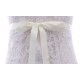 saténová stuha štrasová ozdoba svatebních šatů - čistě bílá S06