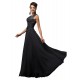 černé šifónové dlouhé plesové šaty Mina M