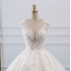 extra luxusní svatební šaty champagne celokrajkové princeznovské Patricia XS-S