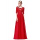 červené společenské šaty pro matku nevěsty s rukávky XL