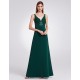 lahvově zelené dlouhé společenské šaty na ramínka Cate XS