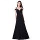 dlouhé černé společenské šaty na ramínka L
