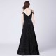dlouhé černé společenské šaty na ramínka L