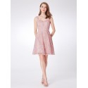 krátké světle růžové společenské šaty do tanečních S