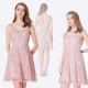 krátké světle růžové společenské šaty do tanečních S