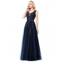 tmavě modré dlouhé společenské šaty na maturitní ples Eleanor