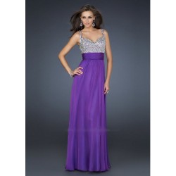luxusní fialové společenské plesové šaty Bella XS