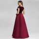 dlouhé vínové společenské šaty na ramínka Caroli S