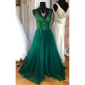 tmavě zelené plesové šaty s tylovou sukní Alicia