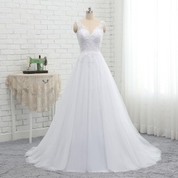 tylové svatební šaty s ramínky Jolana L-XL