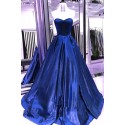 dlouhé modré plesové šaty na maturitní ples Anna XS-S