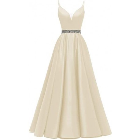 champagne plesové svatební šaty saténové Donna M-L