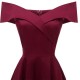 vínové krátké společenské šaty do tanečních se spadlými ramínky