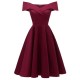 vínové krátké společenské šaty do tanečních se spadlými ramínky