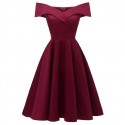 vínové krátké společenské šaty do tanečních se spadlými ramínky