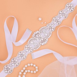 svatební štrasový pásek na svatební šaty SP002