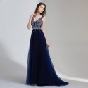 tmavě modré plesové šaty s tylovou sukní Alicia