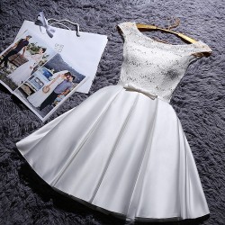 krátké bílé společenské šaty do tanečních Mina XS-S