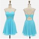 světle modré krátké společenské šaty do tanečních Claudia S